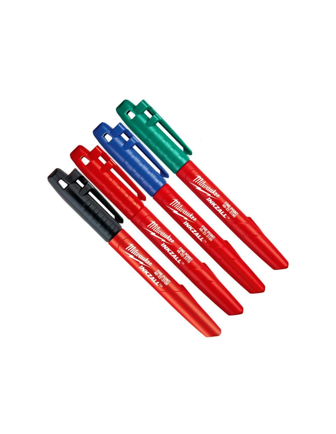 Milwaukee Permanent Marker Set Black Red Green Blue 48223106