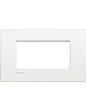 LivingLight Air | Monochrome plate in pure white 4-place metal