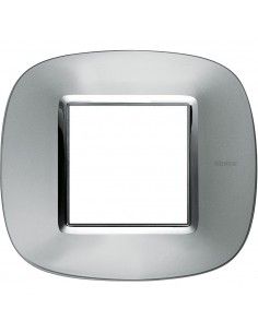 BTicino HB4802XC Axolute - placca 2 moduli alluminio axolute-BTI HB4802XC-BTicino