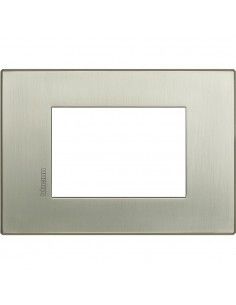 BTicino HW4803TIS Axolute Air - 3-module brushed titanium plate
