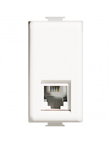RJ11 Telefonbuchse Kompatibel Mit BTicino Matix AM5958/11N – Werkzeuglose Crimpverbindung, Weiß, Einfache Montage