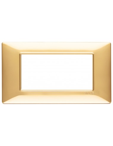 Vimar Plana 4-module plate in shiny gold color 14654.24