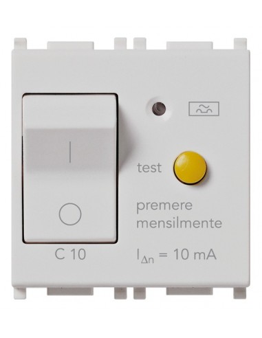 Vimar 14411.10.SL Plana - interruttore automatico magnetotermico differenziale 1P+N 10A