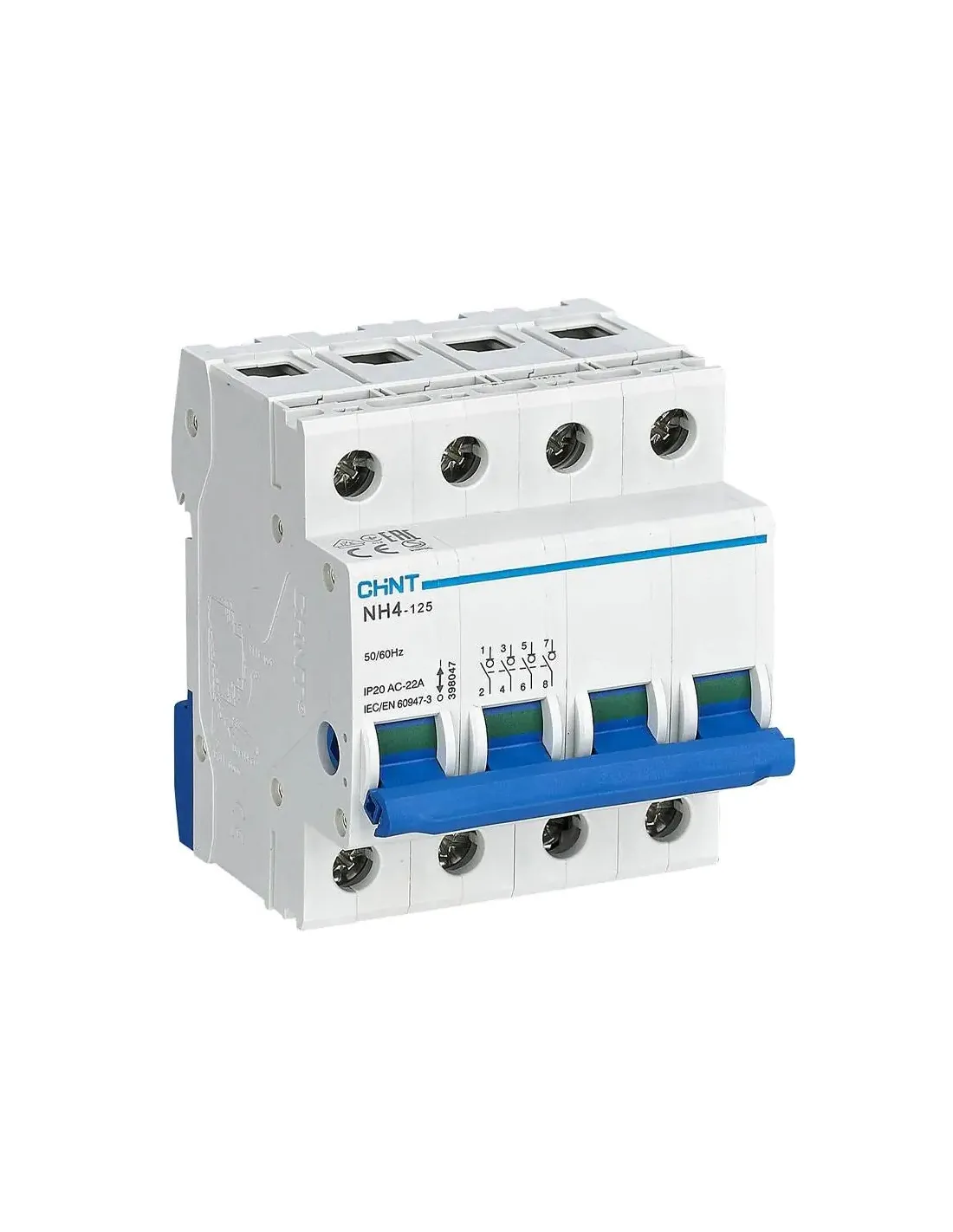 Module Disconnect 8pr Chint NH4 63A 4P 400 Vac modular disconnect switch 4 Modules 398047