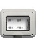 LivingLight White | IP 55 3-gang support and cover plate
