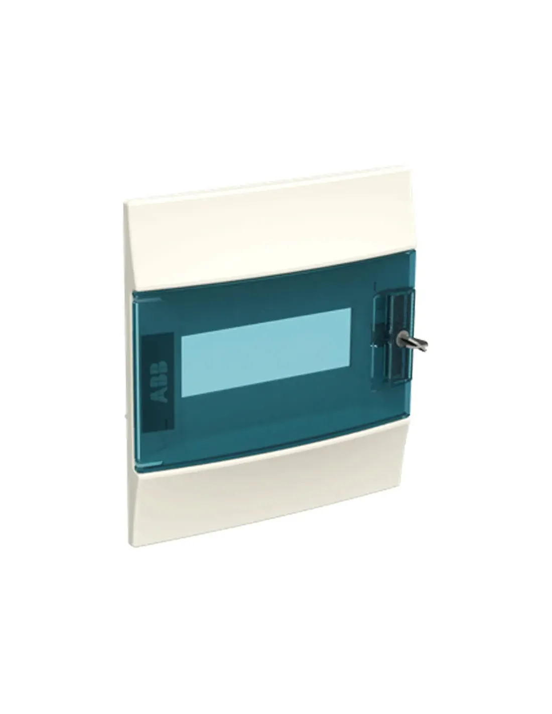 ABB 8 module IP41 flush-mounted switchboard with blue petrol door ...
