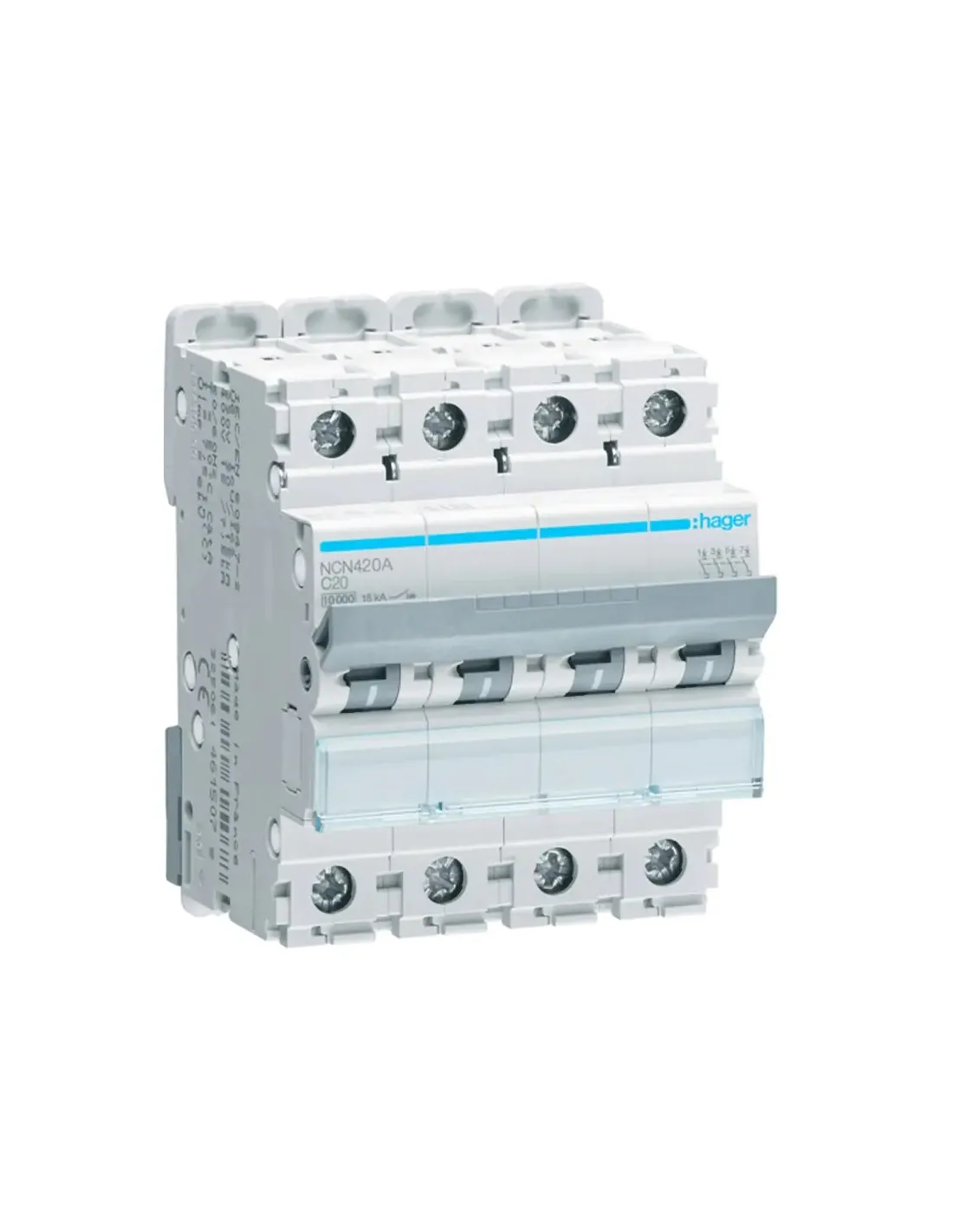 Interrupteur Magnétothermique 4P 20A 6KA Courbe C