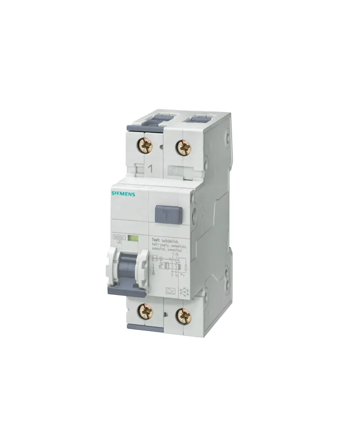 Siemens Différentiel Combinaison 20A 2P 30mA Type C 6kA - FI/LS SENTRON Protection Sûre Et Fiable