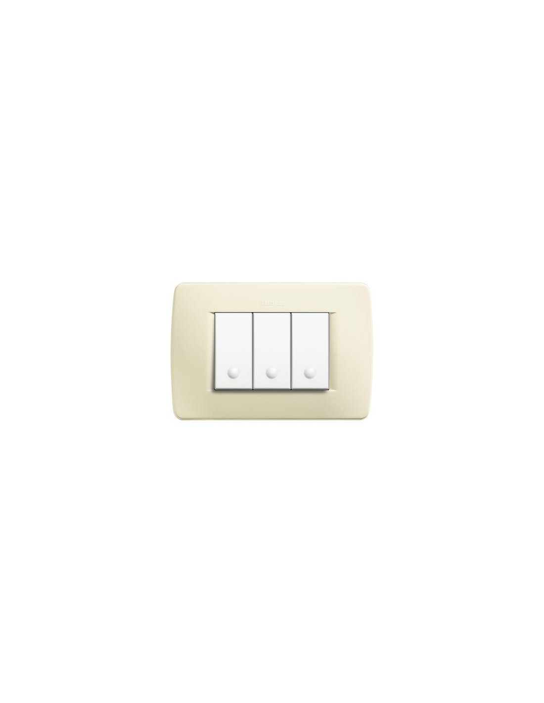 BTicino C4803AV Moon | 3-module ivory plate | Elettroclick