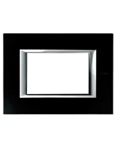 Bticino Axolute Placca 3 Moduli Vetro Nero Notte HA4803VNN-BTI HA4803VNN-BTicino