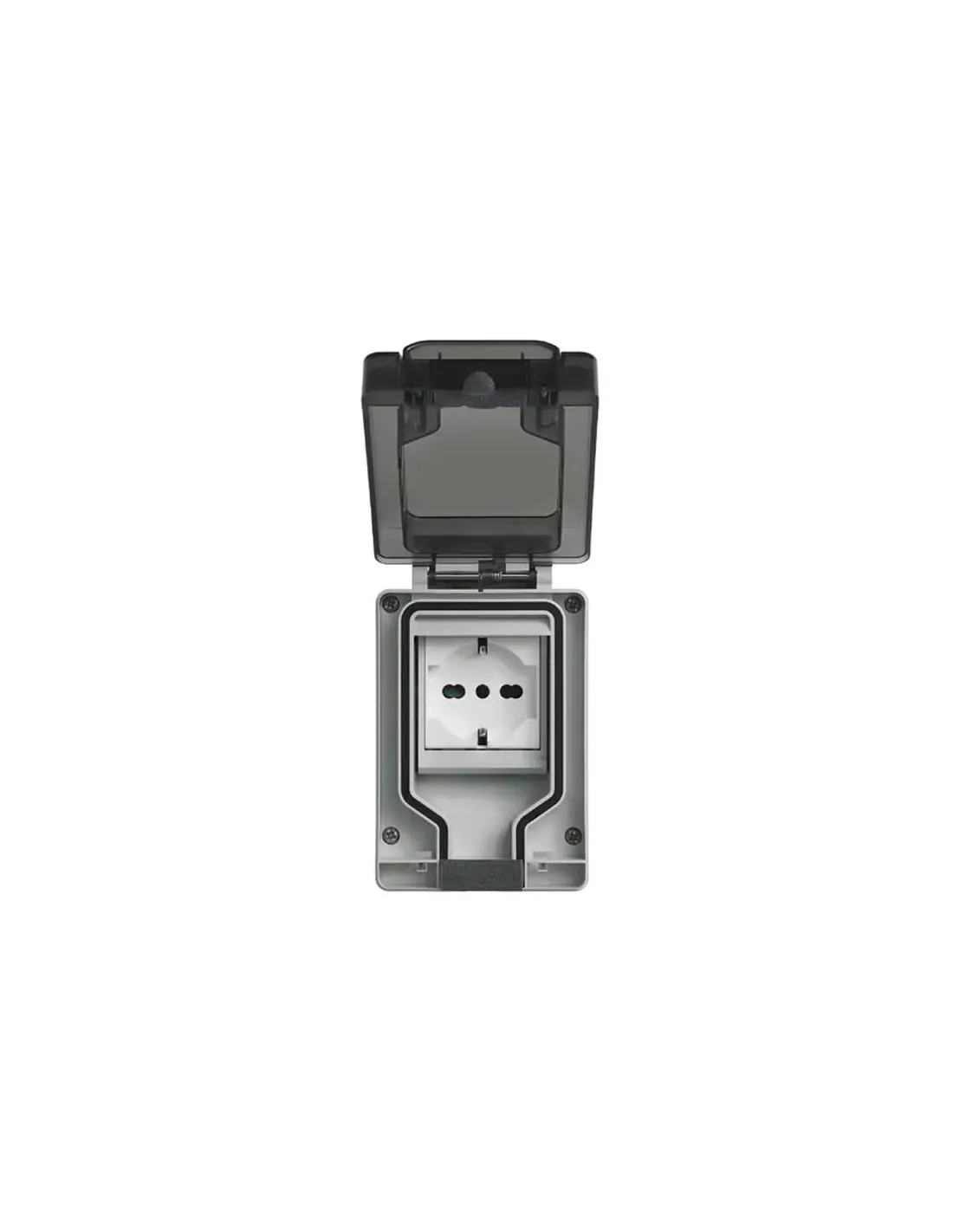 VIMAR Wasserdichtes Gehäuse IP66 – Mit Eingestecktem Stecker, Für 2 Module, Serie Eikon/Arke/Plana
