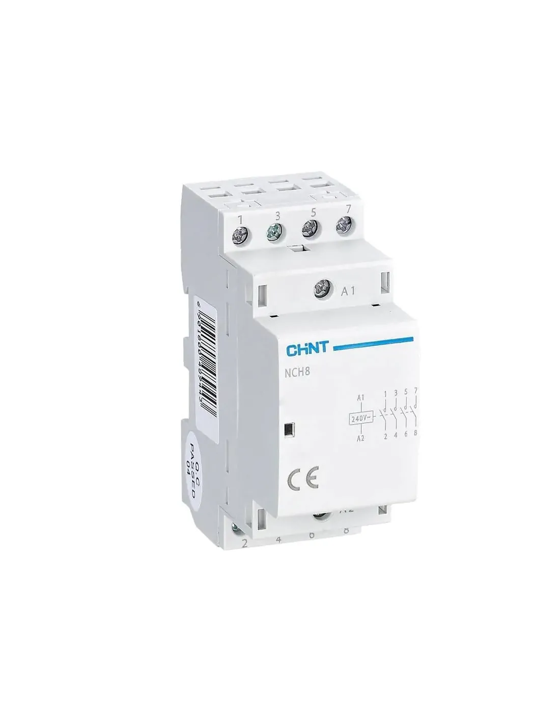 Contattore modulare Chint NCH8 25A 4NA 4P 230 Vac 2 Moduli 256089