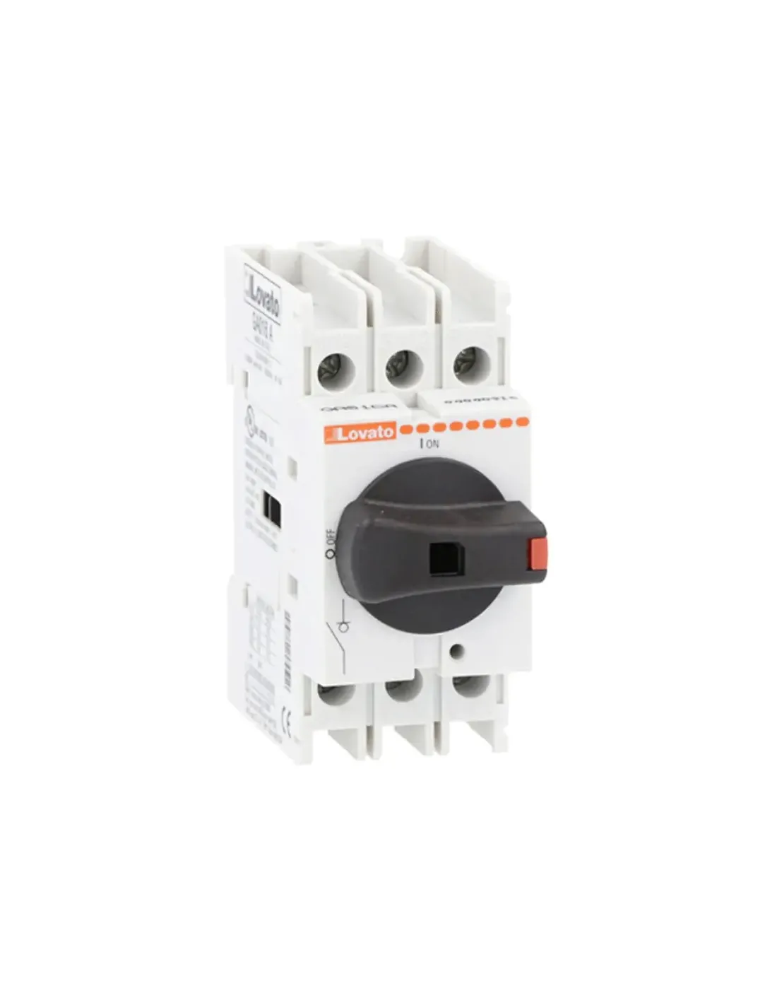 Lovato 16A three-pole disconnect switch, din guide GA016A