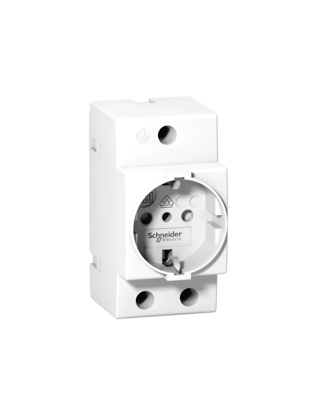 Schneider schuko socket 2X16A 250V 3 modules A9A15303 | Elettroclick