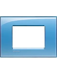 Bticino Livingtight placca 3 moduli quadra colore azzurro deep LNA4803AD-BTI LNA4803AD-BTicino