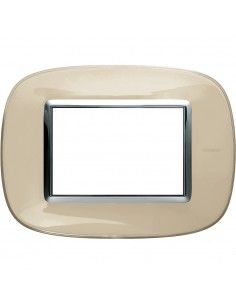 BTicino HB4803DA Axolute - placca 3 moduli avorio liquid-BTI HB4803DA-BTicino