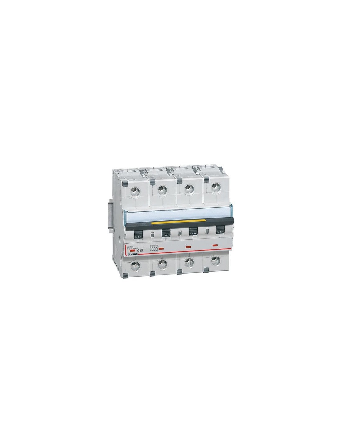 Interruttore Magnetotermico 4P 25A C25 Per Quadri Trifase – 4 Moduli DIN, Potere D'interruzione 6000A