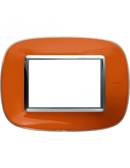 BTicino HB4803DR Axolute - placca 3 moduli arancio liquid-BTI HB4803DR-BTicino