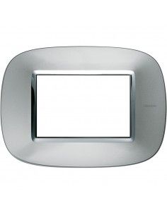 BTicino HB4803XC Axolute - placca 3 moduli alluminio axolute-BTI HB4803XC-BTicino