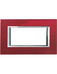 BTicino HA4804RC Axolute - placca 4 moduli rosso china-BTI HA4804RC-BTicino