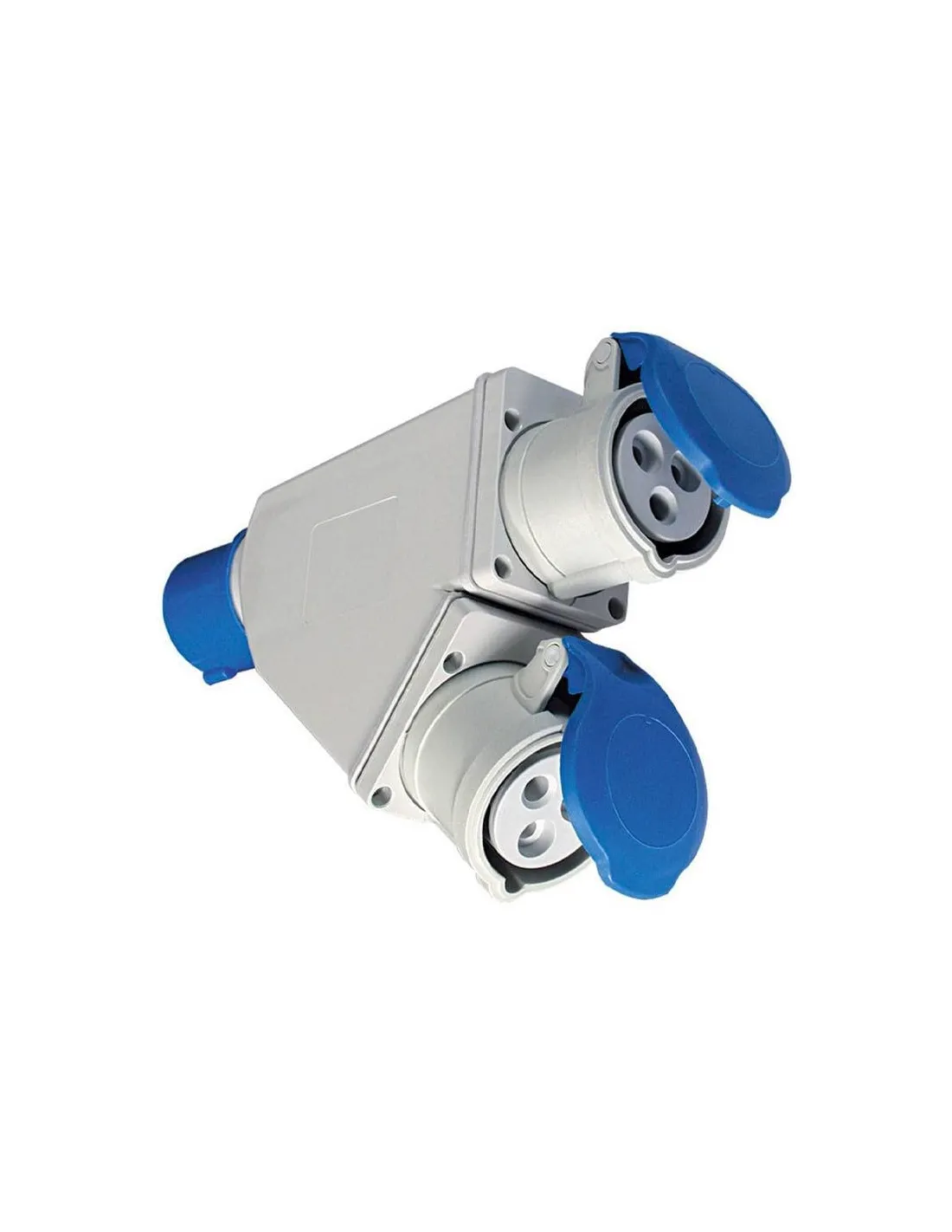 Industrial adapter from Fanton plug 2 sockets 230V IP44 73105 ...