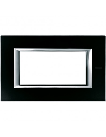 Bticino Axolute Placca 4 Moduli Vetro Nero Notte HA4804VNN-BTI HA4804VNN-BTicino