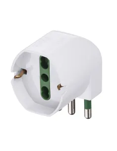 VIMAR Adattatore Multiplo SICURY RI.00313.B, 2 Prese + 1 16A, Bianco, Verticale, 1500W