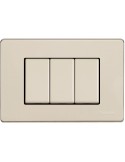 BTicino 503/3A/R | ivory resin brass 3-module cover plate