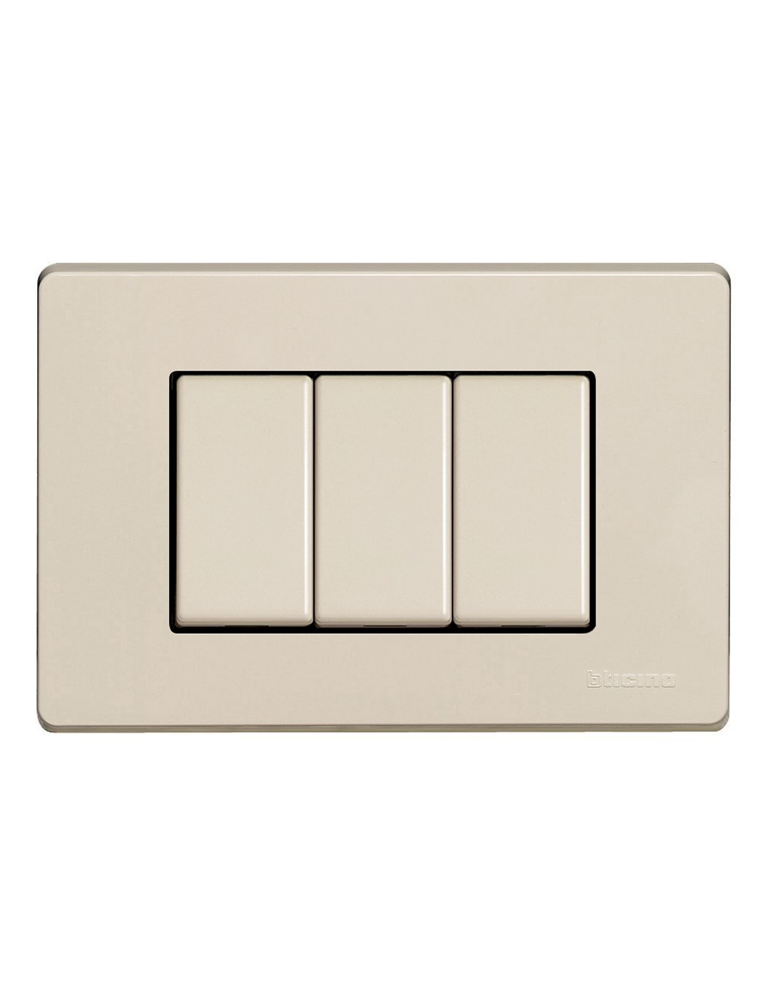 Placca Bticino Magic 3 Posti Alluminio – Serie 503/3/X A Scatto, Montaggio A Parete