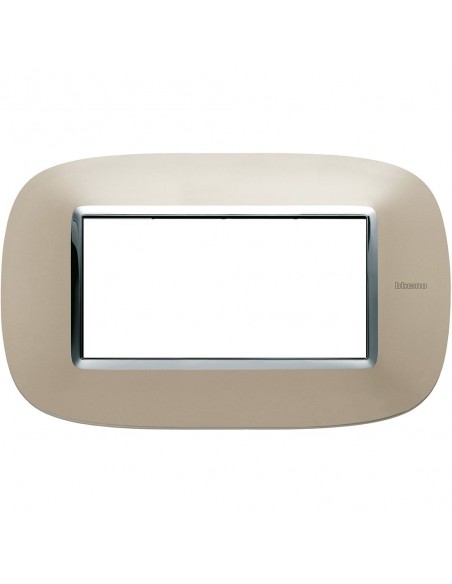 BTicino HB4804TC Axolute - placca 4 moduli titanio chiaro-BTI HB4804TC-BTicino