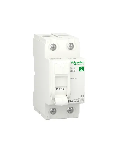 Interruttore Differenziale Schneider Electric Resi9 - 2 Poli, 25A, 30mA, Tipo AC, Protezione Salvavita