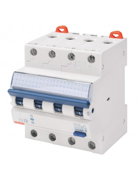 Interrupteur Magnétothermique Triphasé 4P 20A C20 - Courbe C, 6kA, 4 Modules DIN, 380V AC - Certifié IEC60898-1, Série SB6L