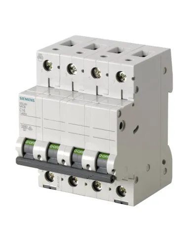 Interruttore Magnetotermico Siemens 6kA 4 Poli 6A - Modello 5SL64067BB, Modulare Per Quadri Elettrici