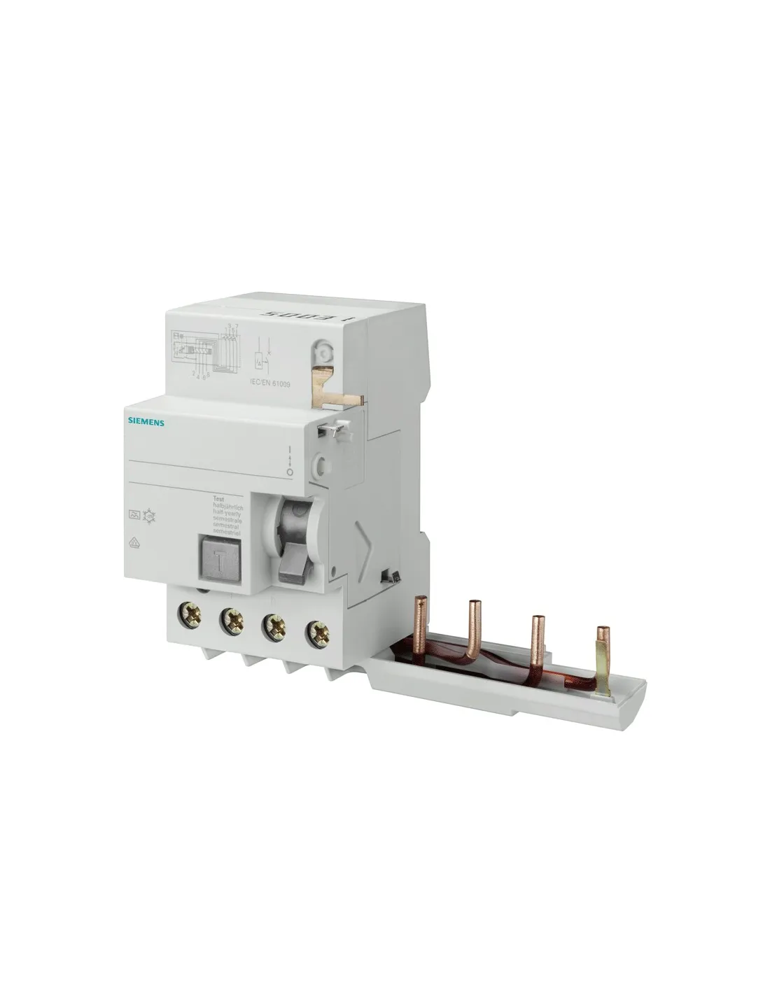 Siemens 4P 63A 30mA Type AC 3 Modules Differential Block for 5SY ...