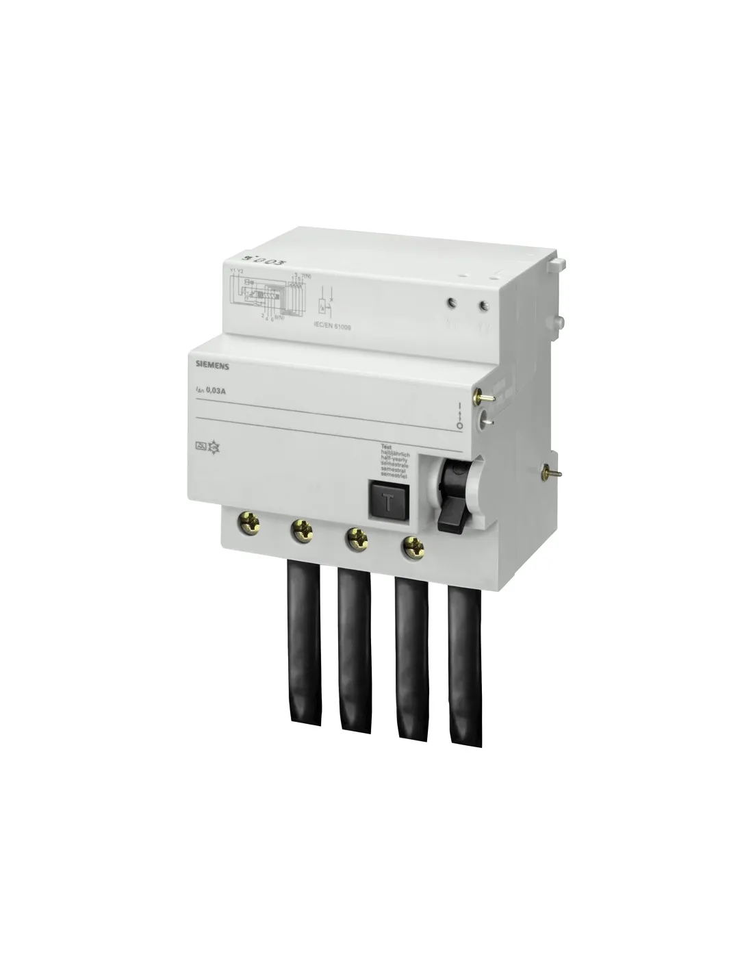 Siemens 4P 100A 30mA Type AC 5 Modules Differential Block for 5SP4