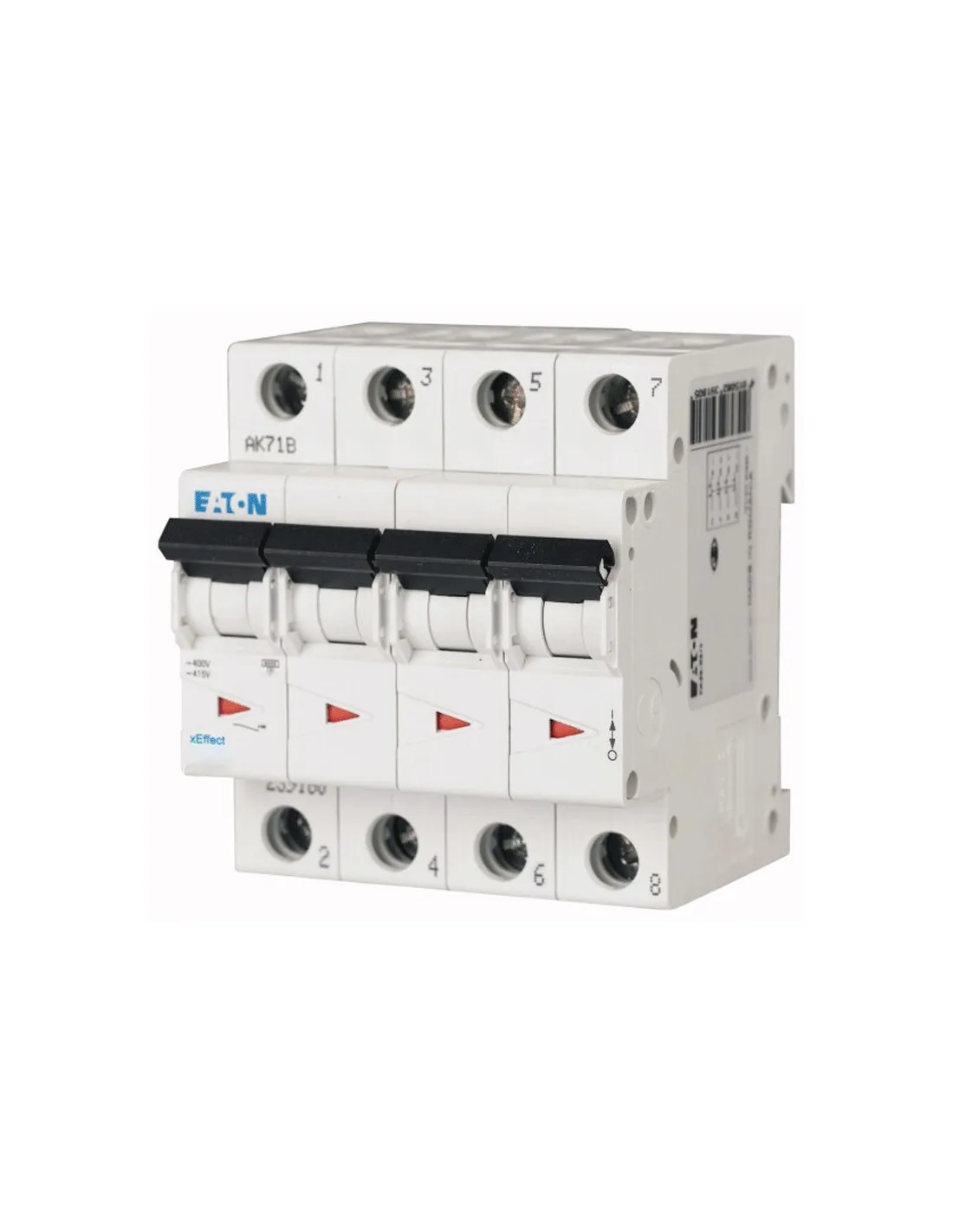 Eaton 279057 interruttore magnetotermico curva C 4 poli 10A P.I Eaton 279057 interruttore magnetotermico curva C 4 poli 10A P.I