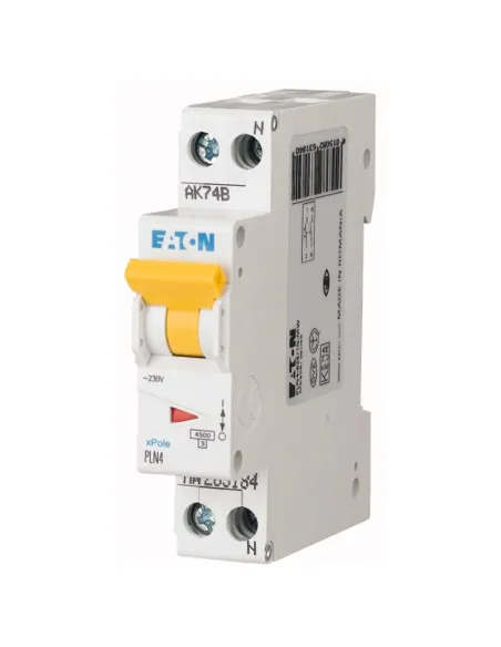 Eaton 236935 Interruttore Magnetotermico Differenziale 1P+N 10A 0,3A Classe AC – 4,5kA, Per Quadri Elettrici