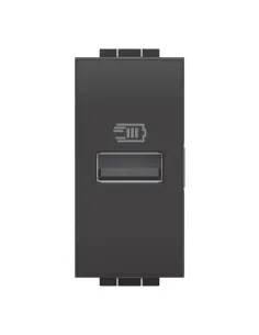Bticino LivingLignt USB Charger Type A 5Vdc 1 Anthracite Module L4191A BTicino - Elettroclick