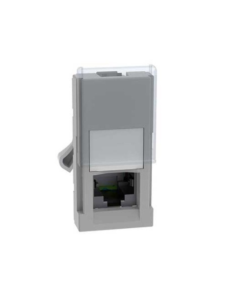Presa RJ45 Cat6 BG Nexus Acciaio Spazzolato &ndash; Senza Viti, Cromo Satinato