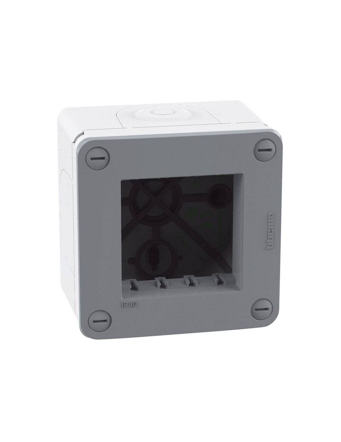 Bticino 28402W1 Matixgo Scatola A Parete 2 Posti-moduli Completo Di 1 Interruttore Con Tasto 2 Moduli Ip40 Colore Bianco - 2
