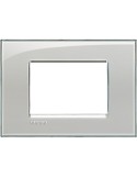 LivingLight | Kristall square plate in ice gray 3-gang technopolymer