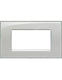 LivingLight | Kristall square plate in ice gray 4-gang technopolymer