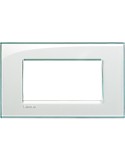 LivingLight | Kristall square plate in aquamarine 4-place technopolymer