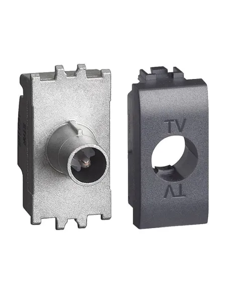 LNT826- Presa Antenna TV Maschio Tipo M Compatibile Living - Colore Antracite, Materiale Elettrico Fai Da Te