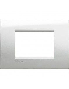 Bticino Livinglight placca 3 moduli quadra colore argento lunare LNA4803GL-BTI LNA4803GL-BTicino