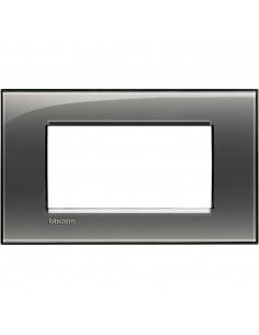 Bticino Livinglight placca 4 moduli quadra colore fumo di Londra LNA4804KF-BTI LNA4804KF-BTicino