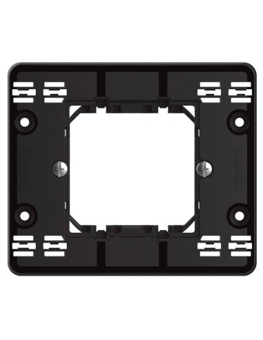 Supporto Per Placca Legrand Mosaic 4 Moduli Rettangolare – Fissaggio A Vite, Montaggio Verticale O Orizzontale, Colore Nero