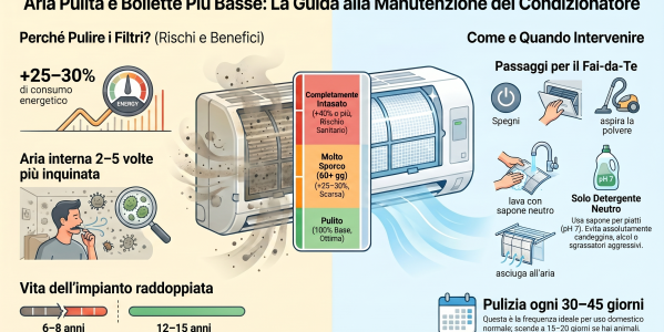 Pulizia dei filtri del condizionatore: ogni quanto farla, come farla e perché è fondamentale per consumi e salute